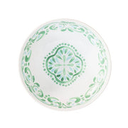 The beguiling pattern of this bowl was inspired by the intricately painted tiles we found on an escapade to the Iberian Coast and makes an eye-catching accent piece for tablesettings. Featuring a verdant palette of soft sage and sky-blue hues that are both refreshing and soothing - you will want to use this gorgeous green bowl for soups to berries to ice cream. 