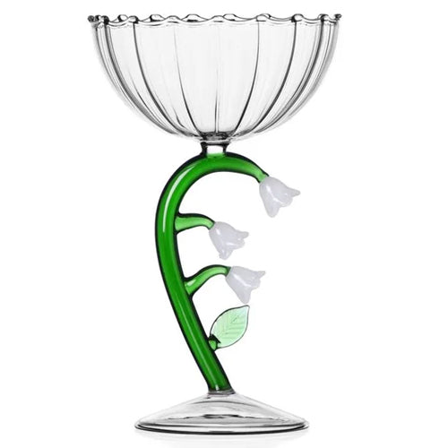Ichendorf Milano Botanica: Optical Champagne Coupe Glass Bowl, 9.5 oz - White Amusespot - Unique products by Ichendorf Milano for Kitchen, Home Décor, Barware, Living, and Spa products - Award-winning, international designers and awesome customer service.
