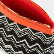 Keith Black & White Chevron with Red Trim Rectangle Cosmetic Bag, 11" x 7" by Missoni Home Cosmetic Bag Missoni Home 