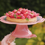 Cabbage Pink Cake Stand, 12" by Bordallo Pinheiro
