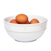 Juliska Berry and Thread Serveware Whitewash Nested Serving Bowls, Set of 3 with eggs