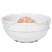 Juliska Berry and Thread Serveware Whitewash Nested Serving Bowls, Set of 3 with dry goods