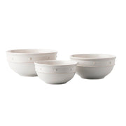 Juliska Berry and Thread Serveware Whitewash Nested Serving Bowls, Set of 3