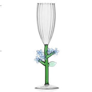 Light Blue Ichendorf Milano Botanica: Optical Champagne Flute Glass