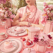 Signum Rose Pink Porcelain Salad / Dessert Plate, 9" by Swarovski x Rosenthal Plate Rosenthal 