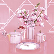Signum Rose Pink Porcelain Charger, 13" by Swarovski x Rosenthal Plate Rosenthal 