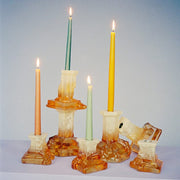 Rocky Baroque Amber Haze Candlestick, 3.7" by Hanna Hansdotter for Kosta Boda Candle Holders Kosta Boda 