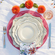 Whitewash Berry and Thread Scallop Charger Plate by Juliska Dinnerware Juliska setting