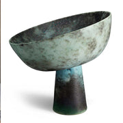 Terra Porcelain Bowl on Stand, Bronze by L'Objet Decorative Bowls L'Objet Medium 11.25" H 