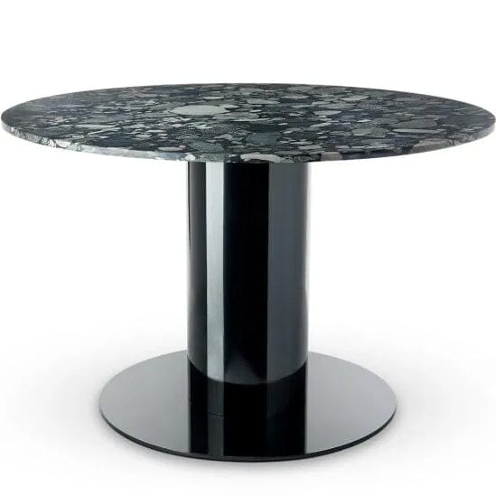 Tom Dixon Tube Wide Dining Table, Black Pebble Top, 47.2