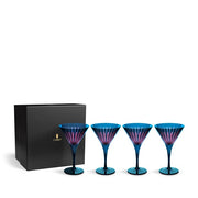 Prism Blue Martini Glasses, Set of 4 by L'Objet