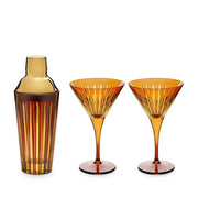 Prism Cocktail Set, Shaker & Martini Glasses, Amber by L'Objet