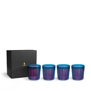 Prism Blue Double Old Fashioned Glasses, Set of 4 by L'Objet