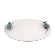 Cheese Lily Tray with Mice by Bordallo Pinheiro Cheese Tray Bordallo Pinheiro White 