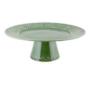 Rua Nova Tall Cake Stand by Bordallo Pinheiro Cake Plate Bordallo Pinheiro Green 