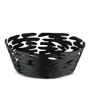 Barket Round Fruit or Bread Basket, Small, 7" by Alessi Fruit Bowl Alessi Black 