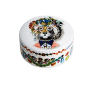 Love Who You Want Jungle King Round Box, 2.5" by Christian Lacroix for Vista Alegre Jewelry & Trinket Boxes Vista Alegre 