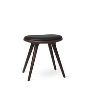 Low Stool, 19" by Space Copenhagen for Mater Furniture Mater Dark Stain Beech - Black Leather Seat 