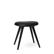 Low Stool, 19" by Space Copenhagen for Mater Furniture Mater Black Stain Beech - Black Leather Seat 