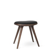 Low Stool, 19" by Space Copenhagen for Mater Furniture Mater Dark Stain Oak - Black Leather Seat 