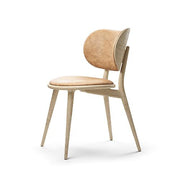 The Dining Chair by Space Copenhagen for Mater Furniture Mater Matte Lacquered Oak - Natural Tanned Leather Seat 