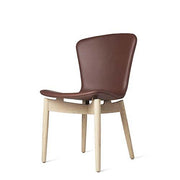 Shell Dining Chair by Michael W. Dreeben for Mater Furniture Mater Matte Lacquered Oak Base - Ultra Cognac Leather Seat 