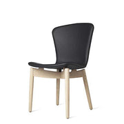 Shell Dining Chair by Michael W. Dreeben for Mater Furniture Mater Matte Lacquered Oak Base - Ultra Black Leather Seat 