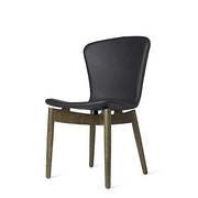 Shell Dining Chair by Michael W. Dreeben for Mater Furniture Mater Sirka Grey Stain Oak Base - Ultra Black Leather Seat 