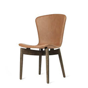 Shell Dining Chair by Michael W. Dreeben for Mater Furniture Mater Sirka Grey Stain Oak Base - Ultra Brandy Leather Seat 