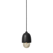 Terho Pendant Lamp, Small, 5.3" by Maija Puoskari for Mater Lighting Mater Black Stain Lacquered - Smoked Transparent Glass 