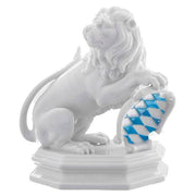 Bavarian Lion on Pedestal, 4.7" by Nymphenburg Porcelain Nymphenburg Porcelain Right Arm Up 