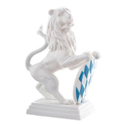 Bavarian Lion on Pedestal, 5.9" by Nymphenburg Porcelain Nymphenburg Porcelain Both Arms Up 