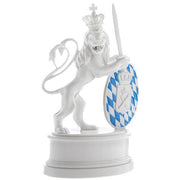 Bavarian King Lion on Pedestal, 11" by Nymphenburg Porcelain Nymphenburg Porcelain Right Arm Up 