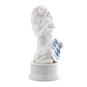 Bavarian Lion on Round Pedestal, 5.5" by Nymphenburg Porcelain Nymphenburg Porcelain Right Arm Up 