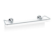 Classic CLAR Wall-Mounted 24.4" Opal White Glass Shelf with Railing by Decor Walther Decor Walther Chrome 