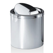 DW 125 8.5" Waste Bin with Revolving Lid by Decor Walther Wastebasket Decor Walther Polished Stainless Steel 
