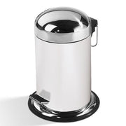 TE 30 12.2" Pedal Waste Basket by Decor Walther Wastebasket Decor Walther White / Steel Polished 
