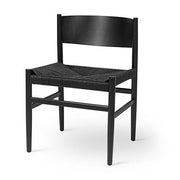 Nestor Chair, Sidechair by Tom Stepp for Mater Furniture Mater Black Beech - Black Paper Cord Seat 