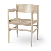 Nestor Chair, Armchair by Tom Stepp for Mater Furniture Mater Matte Lacquered Oak - Natural Paper Cord Seat 