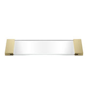 TAB34 Glass Bathroom Vanity Tray, 13.4" by Decor Walther Decor Walther White Glass Matte Gold 
