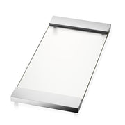 TAB37 Large Glass Bathroom Vanity Tray, 14.6" by Decor Walther Decor Walther White Glass Chrome 