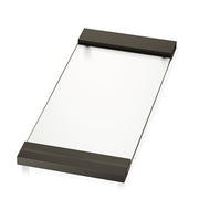 TAB37 Large Glass Bathroom Vanity Tray, 14.6" by Decor Walther Decor Walther White Glass Dark Bronze 