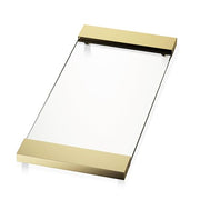 TAB37 Large Glass Bathroom Vanity Tray, 14.6" by Decor Walther Decor Walther Clear Glass Gold 