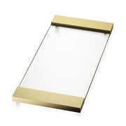 TAB37 Large Glass Bathroom Vanity Tray, 14.6" by Decor Walther Decor Walther White Glass Gold 