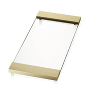 TAB37 Large Glass Bathroom Vanity Tray, 14.6" by Decor Walther Decor Walther Clear Glass Matte Gold 