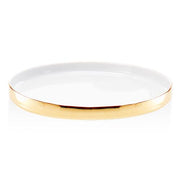 Bone TAB M Porcelain Round Tray, 7.8" by Decor Walther Decor Walther White/Gold 