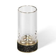 Rocks SMG Swarovski Crystal Tumbler or Toothbrush Holder by Decor Walther Decor Walther Dark Bronze/Matte Gold Clear Glass 