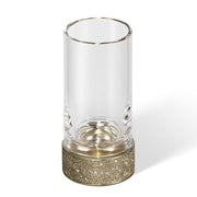 Rocks SMG Swarovski Crystal Tumbler or Toothbrush Holder by Decor Walther Decor Walther Matte Gold Clear Glass 