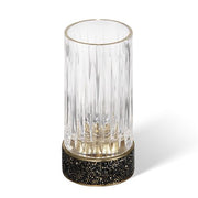 Rocks SMG Swarovski Crystal Tumbler or Toothbrush Holder by Decor Walther Decor Walther Dark Bronze/Matte Gold Cut Glass 