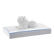Bavarian Lion Blue Border Paperweight by Nymphenburg Porcelain Nymphenburg Porcelain 